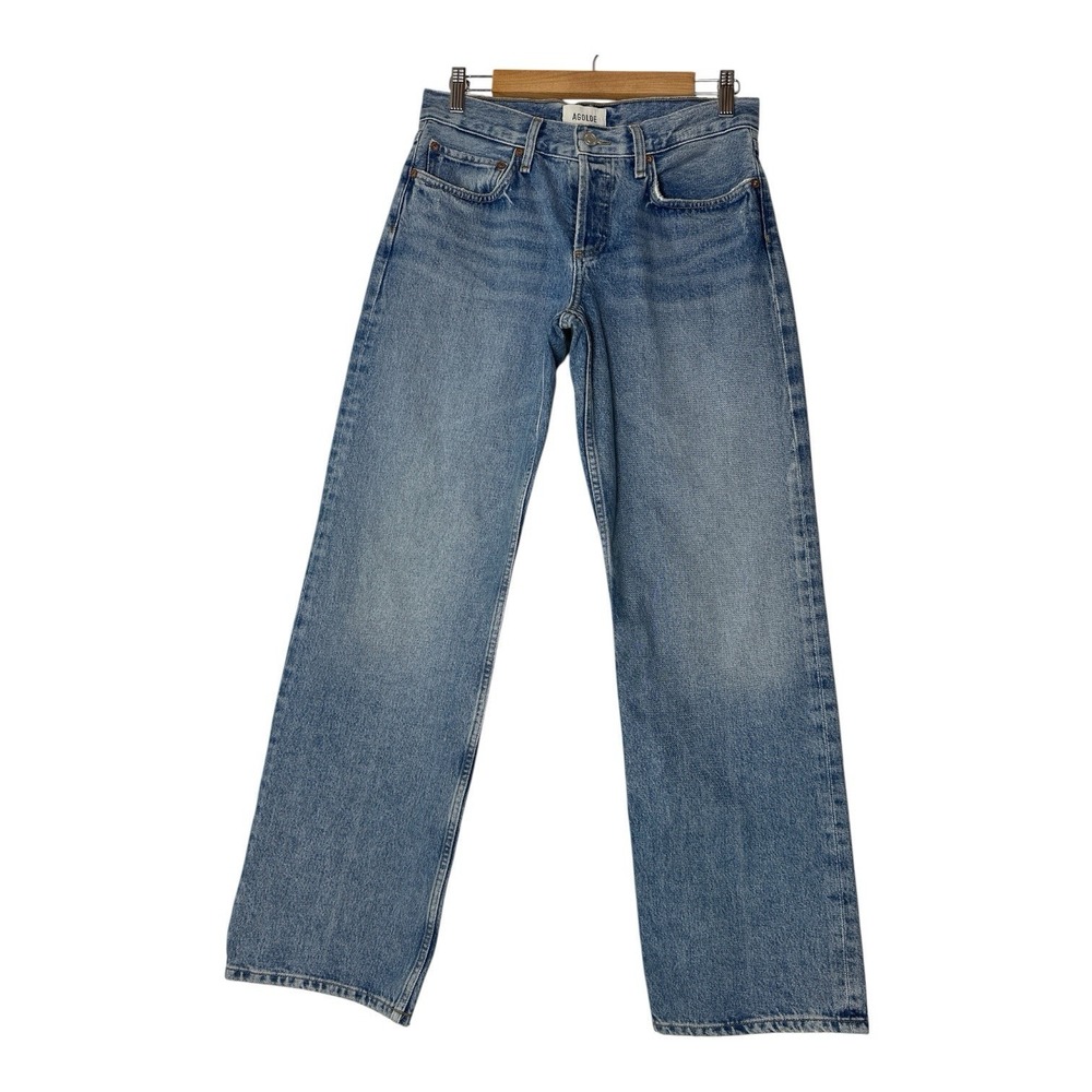 Agolde Women's Straight Denim Jeans Size 26 Blue Classic Button Fly